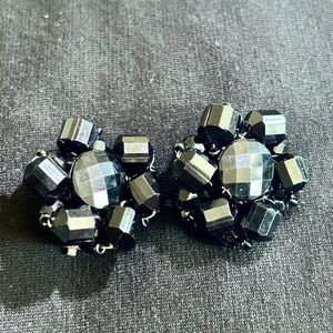 Vintage Black Cluster Earrings